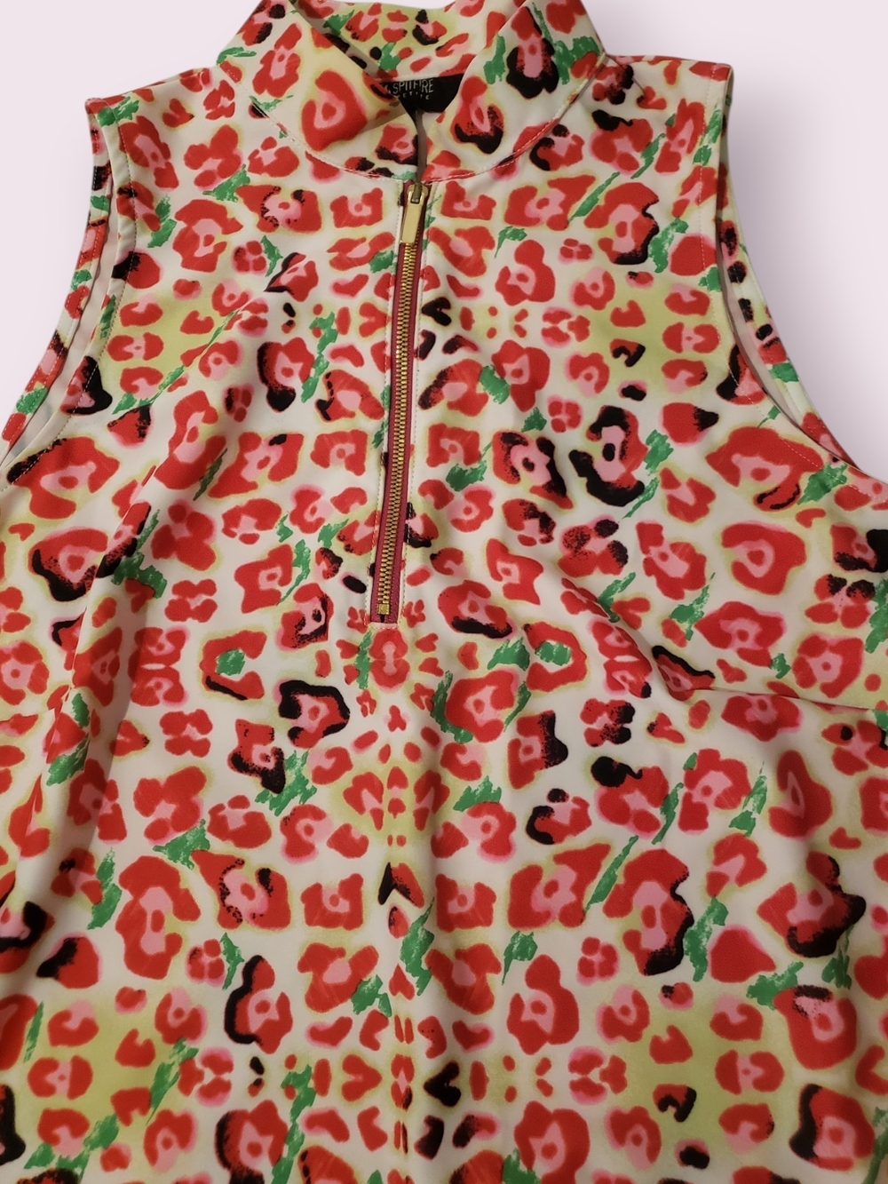 Spitfire Floral 1/4 Zip Sleeveless Golf Dress